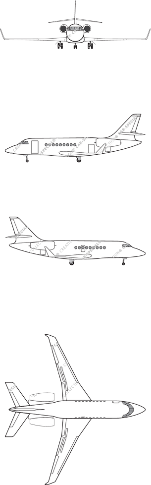 Dassault Aviation Falcon 2000LXS, a partire da 2003 (Air_083)