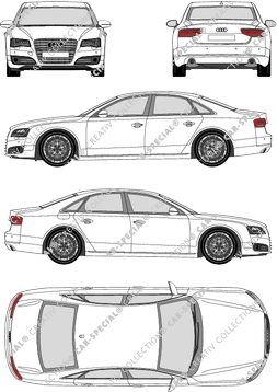 Audi A8 Limousine, 2010–2013 (Audi_073)