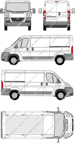 Citroën Jumper, furgón, L2H1, paso de rueda medio, Rear Wing Doors, 2 Sliding Doors (2006)