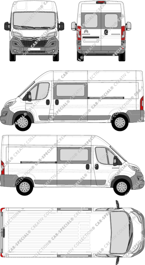 Citroën Jumper, Kastenwagen, L3H2, Heck verglast, Doppelkabine, Rear Wing Doors, 2 Sliding Doors (2014)