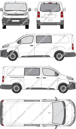 Citroën Jumpy, Kastenwagen, XL, Heck verglast, Doppelkabine, Rear Flap, 1 Sliding Door (2016)