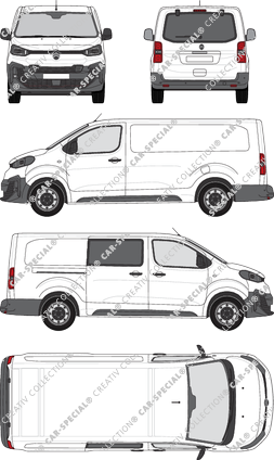 Citroën Jumpy, Kastenwagen, XL, teilverglast rechts, Rear Flap, 1 Sliding Door (2024)