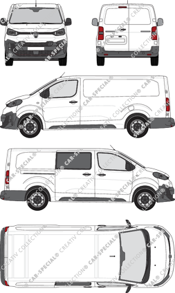 Citroën Jumpy, Kastenwagen, XL, teilverglast rechts, Rear Wing Doors, 1 Sliding Door (2024)