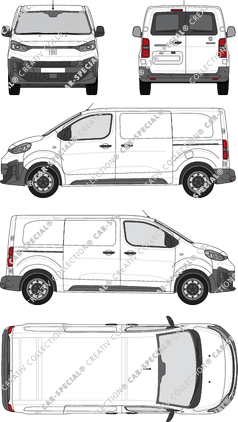 Fiat Scudo, furgone, L2 Mittel, vitre arrière, Rear Wing Doors, 2 Sliding Doors (2024)