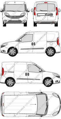 Fiat Doblò Cargo, Cargo, Kastenwagen, L1H1, Heck verglast, Rear Wing Doors, 2 Sliding Doors (2015)