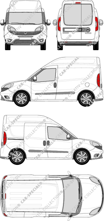 Fiat Doblò Cargo, Cargo, Kastenwagen, L1H2, Heck verglast, Rear Wing Doors, 1 Sliding Door (2015)