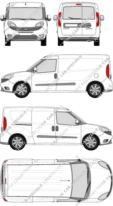 Fiat Doblò Cargo Maxi, Cargo Maxi, Kastenwagen, L2H1, Heck verglast, Rear Wing Doors, 1 Sliding Door (2015)