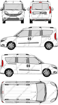 Fiat Doblò Cargo Maxi, Cargo Maxi, Hochdachkombi, L2H1, Rear Wing Doors, 2 Sliding Doors (2015)