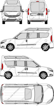 Fiat Doblò Cargo Maxi XL, Cargo Maxi XL, Hochdachkombi, L2H2, Rear Wing Doors, 1 Sliding Door (2015)