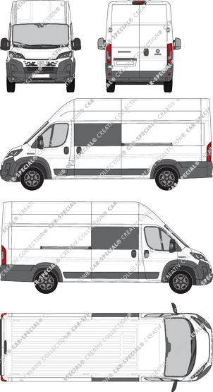 Fiat Ducato, Kastenwagen, L4H3, Doppelkabine, Rear Wing Doors, 2 Sliding Doors (2024)