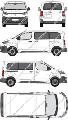 Fiat E-Scudo, Kleinbus, L2 Mittel, Rear Wing Doors, 2 Sliding Doors (2024)