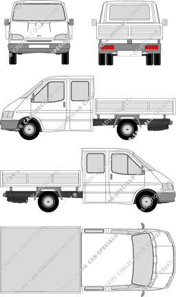Ford Transit, Pritsche, Radstand lang, Doppelkabine (1994)