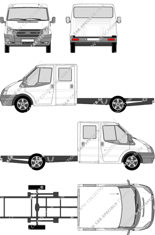 Ford Transit, Fahrgestell für Aufbauten, langer Radstand mit RahmenverlÃ¤ngerung, Doppelkabine (2006)