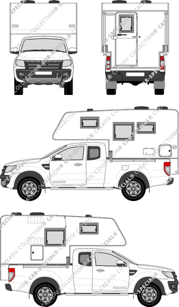 Ford Ranger XL Hardtop Nord Star Camp Compact, XL, Hardtop Nord Star Camp Compact, Pick-up, Einzelkabine, 2 Doors (2012)