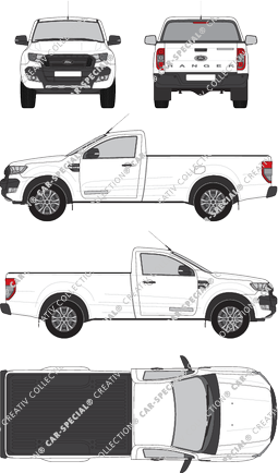 Ford Ranger XL, XL, Pick-up, Einzelkabine, 2 Doors (2016)