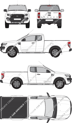 Ford Ranger XL, XL, Pick-up, Einzelkabine, verlängert, 2 Doors (2016)