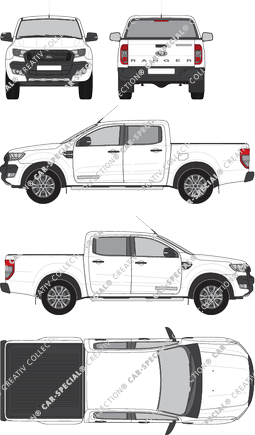 Ford Ranger XL, XL, Pick-up, Doppelkabine, 4 Doors (2016)