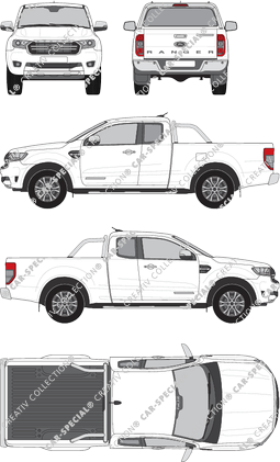 Ford Ranger Limited, Limited, Pick-up, Einzelkabine, verlängert, 2 Doors (2019)