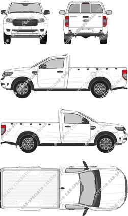 Ford Ranger XL, XL, Pick-up, Einzelkabine, 2 Doors (2019)