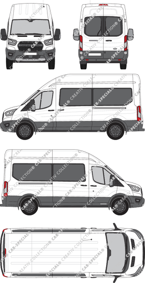 Ford Transit Trail, Kleinbus, L3H3, Rear Wing Doors, 2 Sliding Doors (2020)