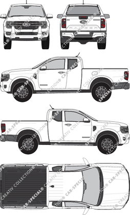 Ford Ranger Limited, Pick-up, Einzelkabine, verlängert, 2 Doors (2023)