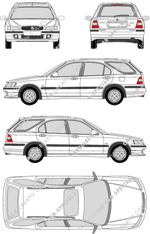 Honda Civic Aerodeck Station wagon, 1998–2000 (Hond_010)