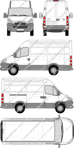 Iveco Daily, van/transporter, H2, 3000L, Rear Wing Doors, 1 Sliding Door (2012)