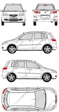 Mazda 2 station wagon, 2003–2007 (Mazd_039)