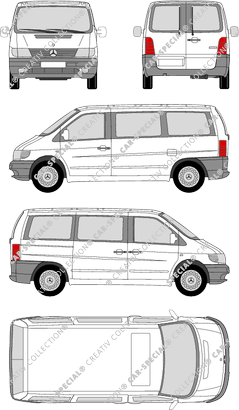 Mercedes-Benz Vito, Kleinbus, Rear Wing Doors, 1 Sliding Door (1996)