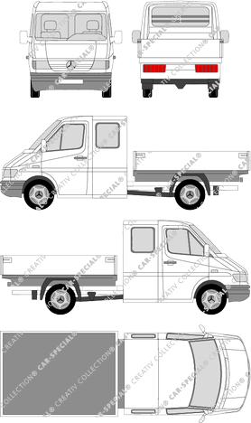 Mercedes-Benz Sprinter tipper lorry, 1995–2000 (Merc_076)