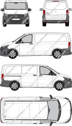 Mercedes-Benz Vito, van/transporter, long, Rear Flap, 1 Sliding Door (2024)