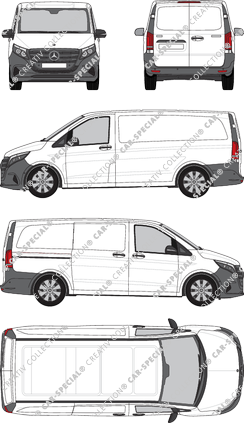 Mercedes-Benz Vito, van/transporter, long, Rear Wing Doors, 1 Sliding Door (2024)