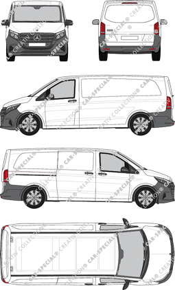 Mercedes-Benz Vito, van/transporter, extra long, Rear Flap, 1 Sliding Door (2024)