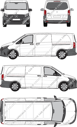 Mercedes-Benz Vito, van/transporter, extra long, rear window, Rear Flap, 2 Sliding Doors (2024)