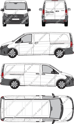 Mercedes-Benz Vito, van/transporter, extra long, Rear Wing Doors, 2 Sliding Doors (2024)