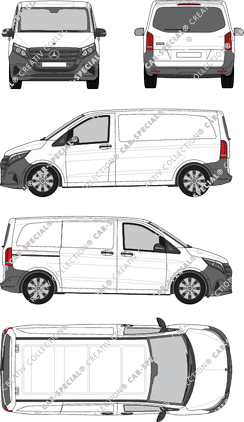 Mercedes-Benz Vito, van/transporter, compact, rear window, Rear Flap, 1 Sliding Door (2024)