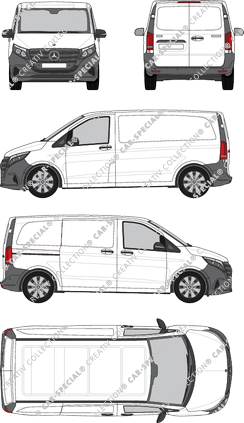 Mercedes-Benz Vito, Kastenwagen, kompakt, Rear Wing Doors, 1 Sliding Door (2024)