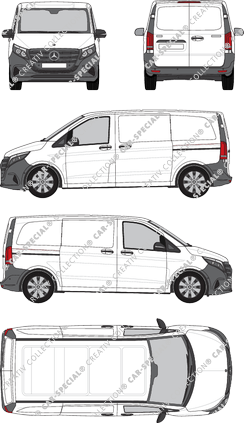 Mercedes-Benz Vito, Kastenwagen, kompakt, Rear Wing Doors, 2 Sliding Doors (2024)