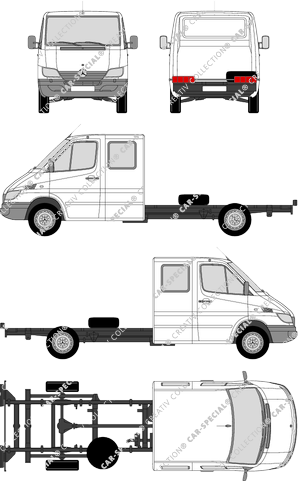 Mercedes-Benz Sprinter Chassis for superstructures, 2002–2006 (Merc_262)