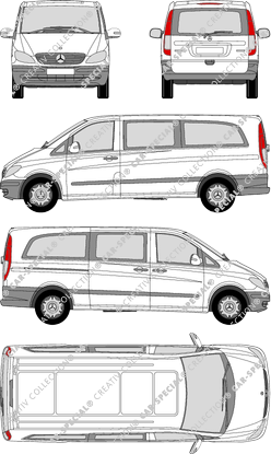 Mercedes-Benz Vito, minibus, extra long, Rear Flap, 1 Sliding Door (2003)