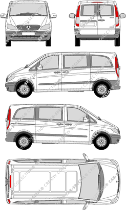 Mercedes-Benz Vito, minibus, compact, Rear Wing Doors, 2 Sliding Doors (2003)