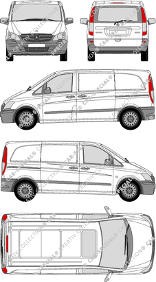 Mercedes-Benz Vito, van/transporter, compact, rear window, Rear Flap, 2 Sliding Doors (2010)