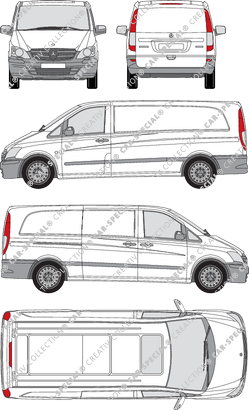 Mercedes-Benz Vito, van/transporter, extra long, Rear Flap, 1 Sliding Door (2010)