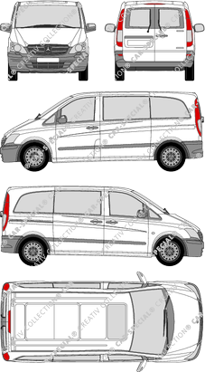 Mercedes-Benz Vito, minibus, compact, Rear Wing Doors, 1 Sliding Door (2010)