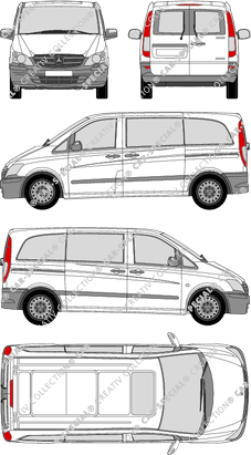 Mercedes-Benz Vito, Kleinbus, kompakt, Rear Wing Doors, 2 Sliding Doors (2010)