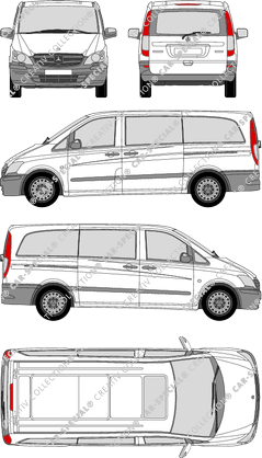 Mercedes-Benz Vito, Kleinbus, lang, Rear Flap, 2 Sliding Doors (2010)