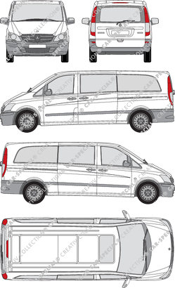 Mercedes-Benz Vito, minibus, extra long, Rear Flap, 2 Sliding Doors (2010)