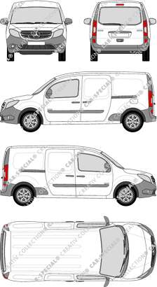Mercedes-Benz Citan, van/transporter, extra long, rear window, Rear Flap, 2 Sliding Doors (2012)