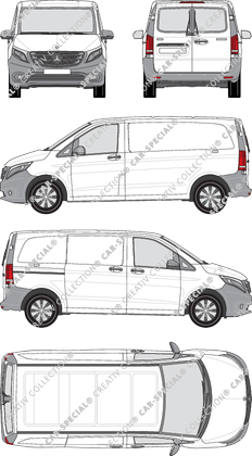 Mercedes-Benz Vito, van/transporter, compact, rear window, Rear Wing Doors, 1 Sliding Door (2014)