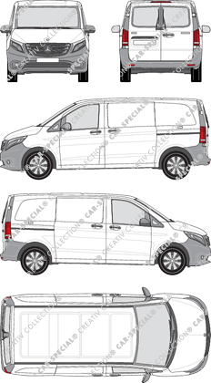 Mercedes-Benz Vito, van/transporter, compact, rear window, Rear Wing Doors, 2 Sliding Doors (2014)